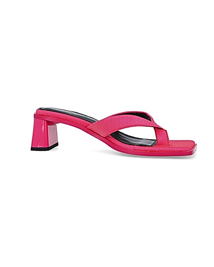 360 degree animation of product Pink wide fit heeled mules frame-16