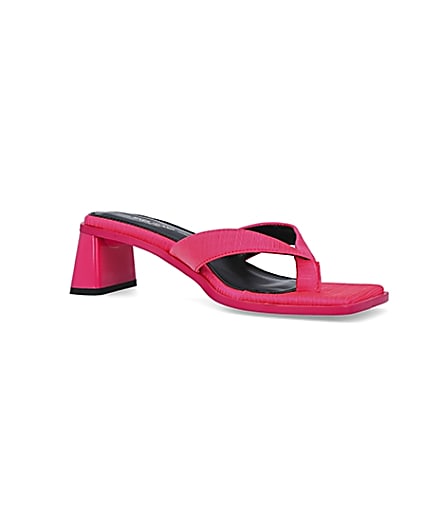 360 degree animation of product Pink wide fit heeled mules frame-17