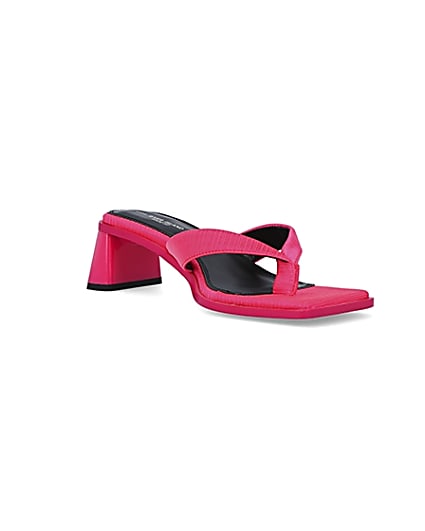 360 degree animation of product Pink wide fit heeled mules frame-18