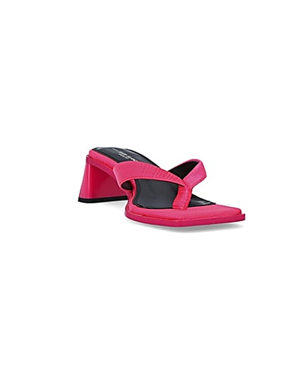 360 degree animation of product Pink wide fit heeled mules frame-19