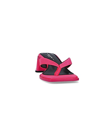 360 degree animation of product Pink wide fit heeled mules frame-20