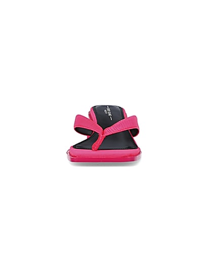 360 degree animation of product Pink wide fit heeled mules frame-21