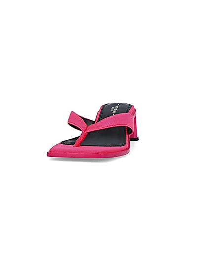 360 degree animation of product Pink wide fit heeled mules frame-22