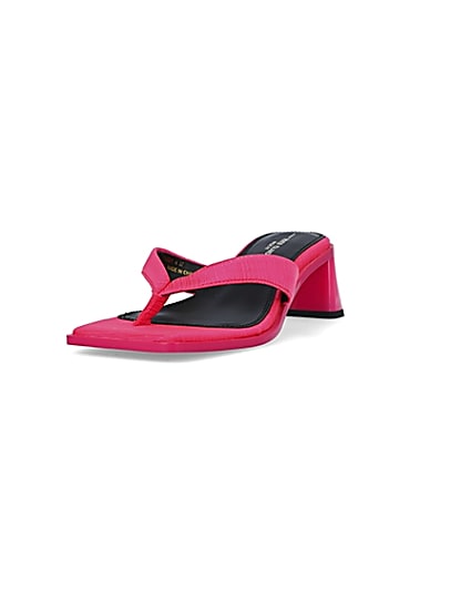 360 degree animation of product Pink wide fit heeled mules frame-23