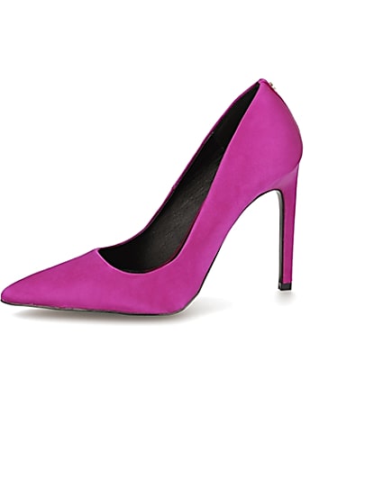 360 degree animation of product Pink wide fit high heeled court shoes frame-2
