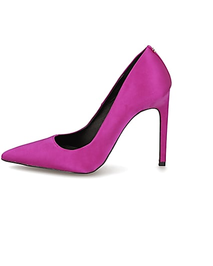 360 degree animation of product Pink wide fit high heeled court shoes frame-3