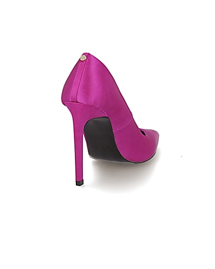 360 degree animation of product Pink wide fit high heeled court shoes frame-11