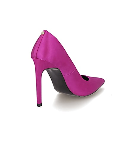 360 degree animation of product Pink wide fit high heeled court shoes frame-12