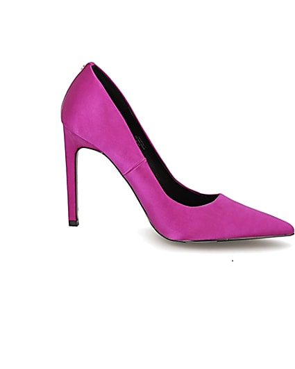 360 degree animation of product Pink wide fit high heeled court shoes frame-16