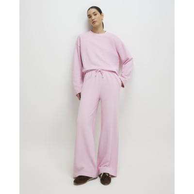 Pink Wide Leg Drawstring Joggers