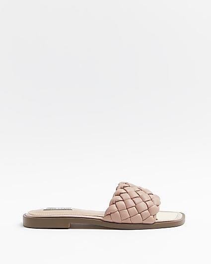 Pink woven sandals