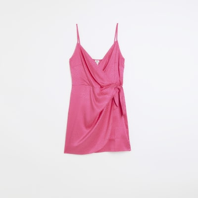 Pink Wrap Mini Dress