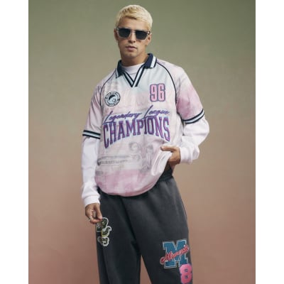 Pink Year Zero Oversized Fit Football Top