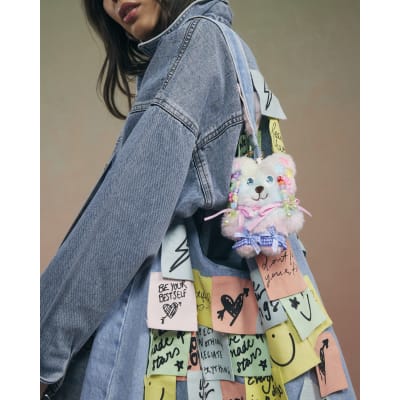 Pink Year Zero Teddy Bear Charm Keyring