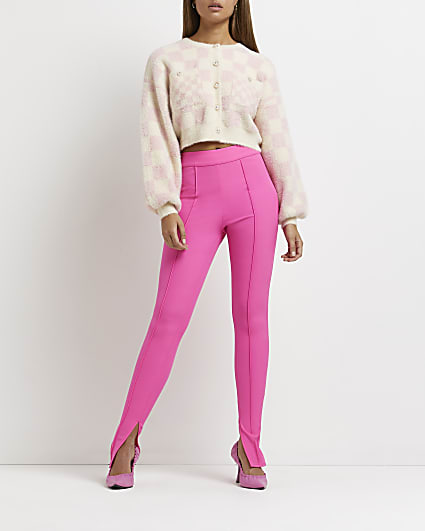 Pink zip detail leggings