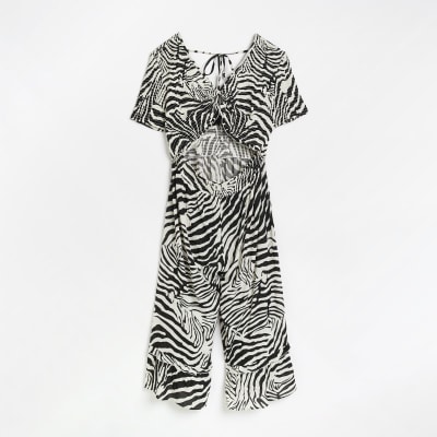 Plus Animal Print Palazzo Jumpsuit