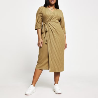 river island gold wrap dress