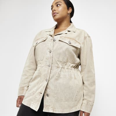 river island beige shacket