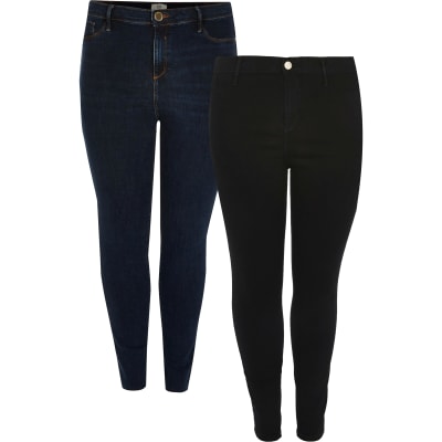 Plus Black and Blue Molly jean multipack