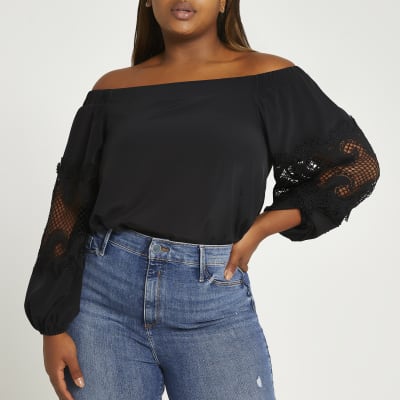 river island black bardot