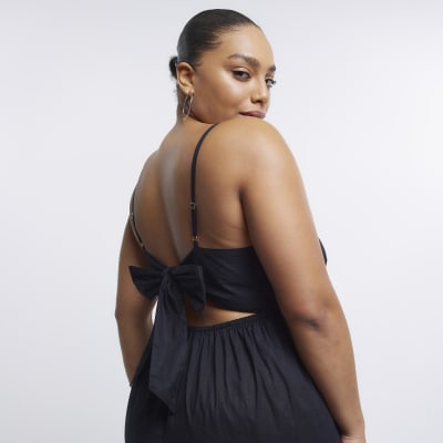 Plus Black Beach Midi Dress