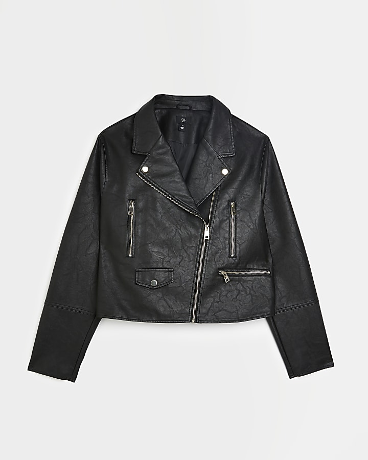 Plus black biker jacket