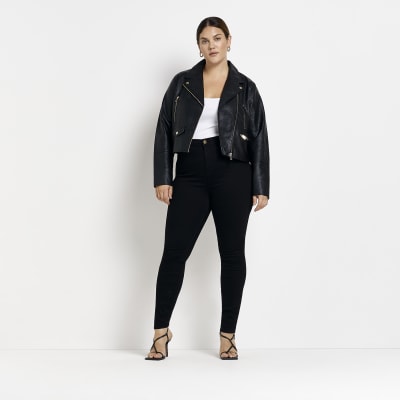 Plus black biker jacket