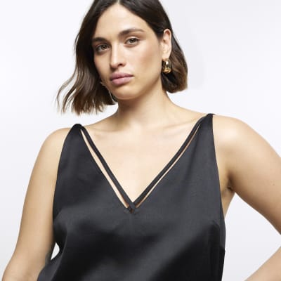 Plus black cami top River Island