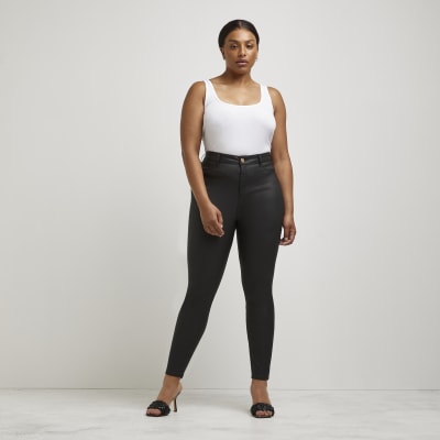 plus size high waisted jeans black
