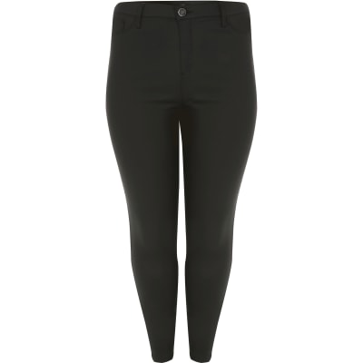 black coated jeans plus size