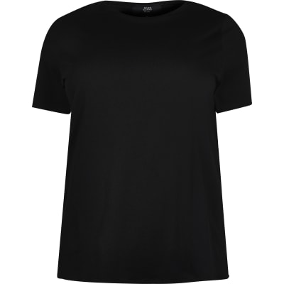 Plus black crew neck t-shirt | River Island