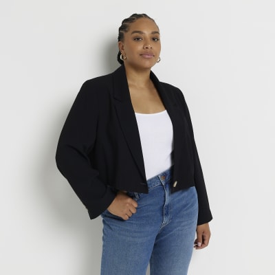 black cropped blazer outfit