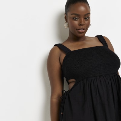 Black long dress for plus cheap size