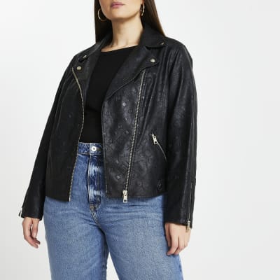 river island plus size leather jacket