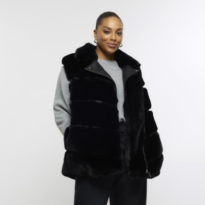 Black fur outlet gilet river island