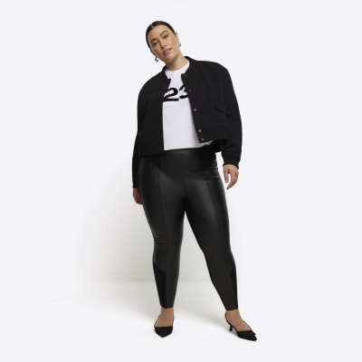 Plus black faux leather leggings