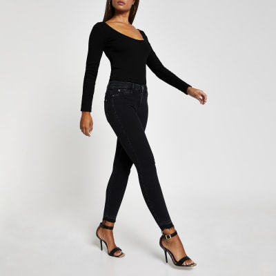 Plus black ‘feline’ animal print T-shirt