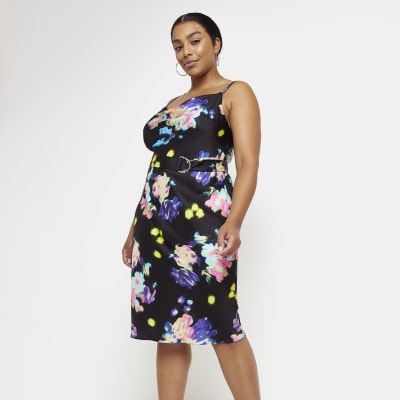 River Island Floral Cowl Neck Slip Dress Buy River Island Brown V