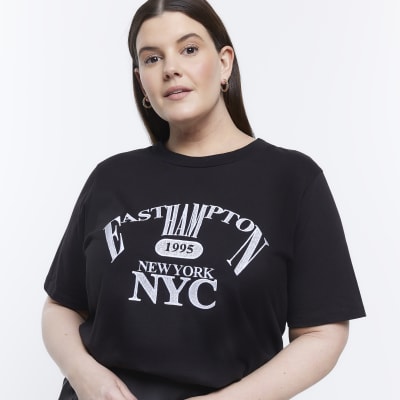 Plus black graphic print t-shirt