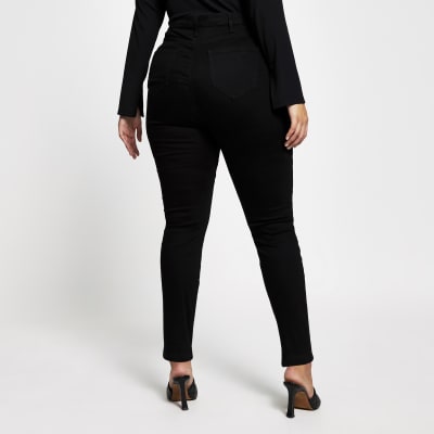 Plus black high rise skinny denim jeans