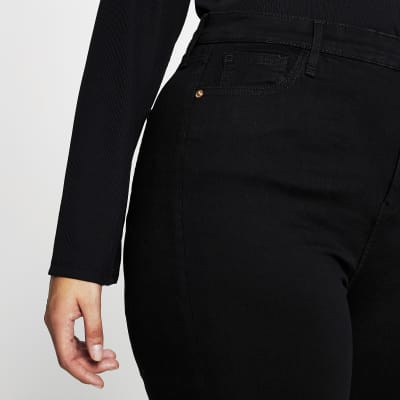Plus black high rise skinny denim jeans