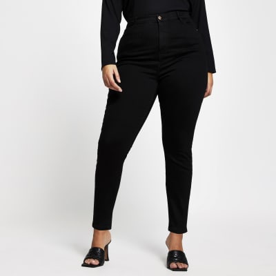 Plus black high rise skinny denim jeans
