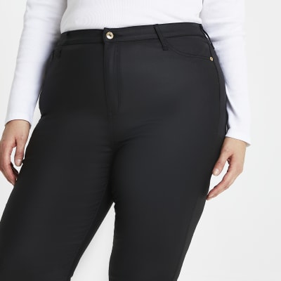 Plus black high rise skinny jeans