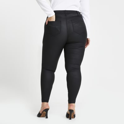 Plus black high rise skinny jeans