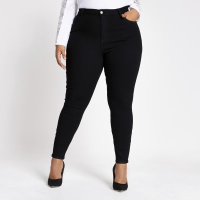 ultra high rise black skinny jeans