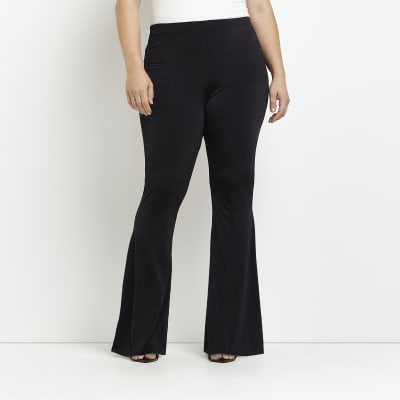 black flared trousers
