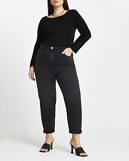 Plus black high waisted jeans