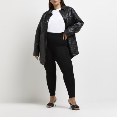 Plus black high waisted jersey leggings