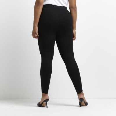 Plus black high waisted Ponte leggings River Island