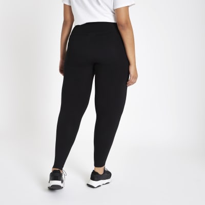 Plus black jersey leggings